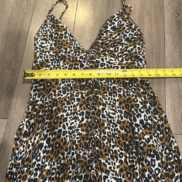 Cleobella Leopard Print Midi Maxi Dress Cheetah Brown Button front - Picture 8 of 9
